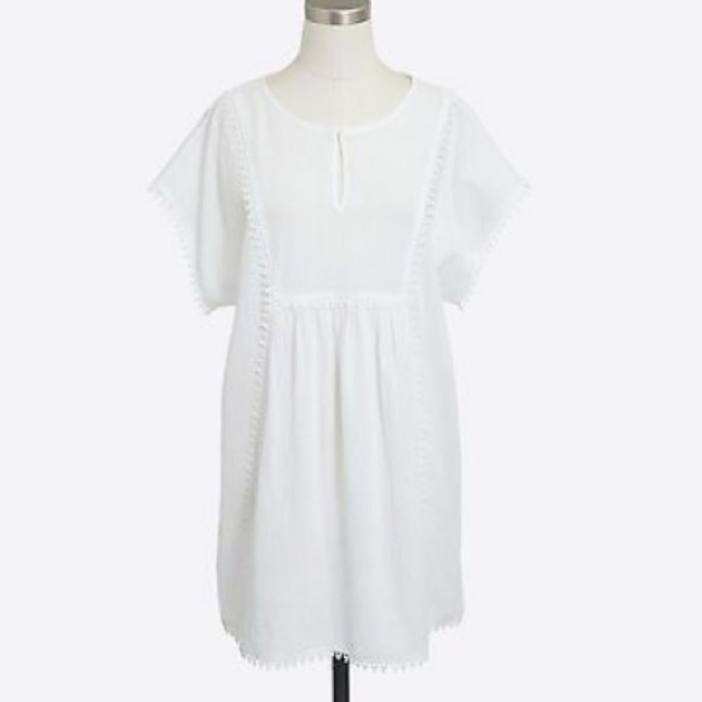J.Crew Factory White Pom Pom Tunic - Size S